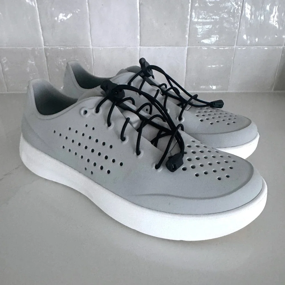 Crocs LiteRide InMotion Pacer Sneaker Men 10 Grey Bungee Lace Breathable Comfort